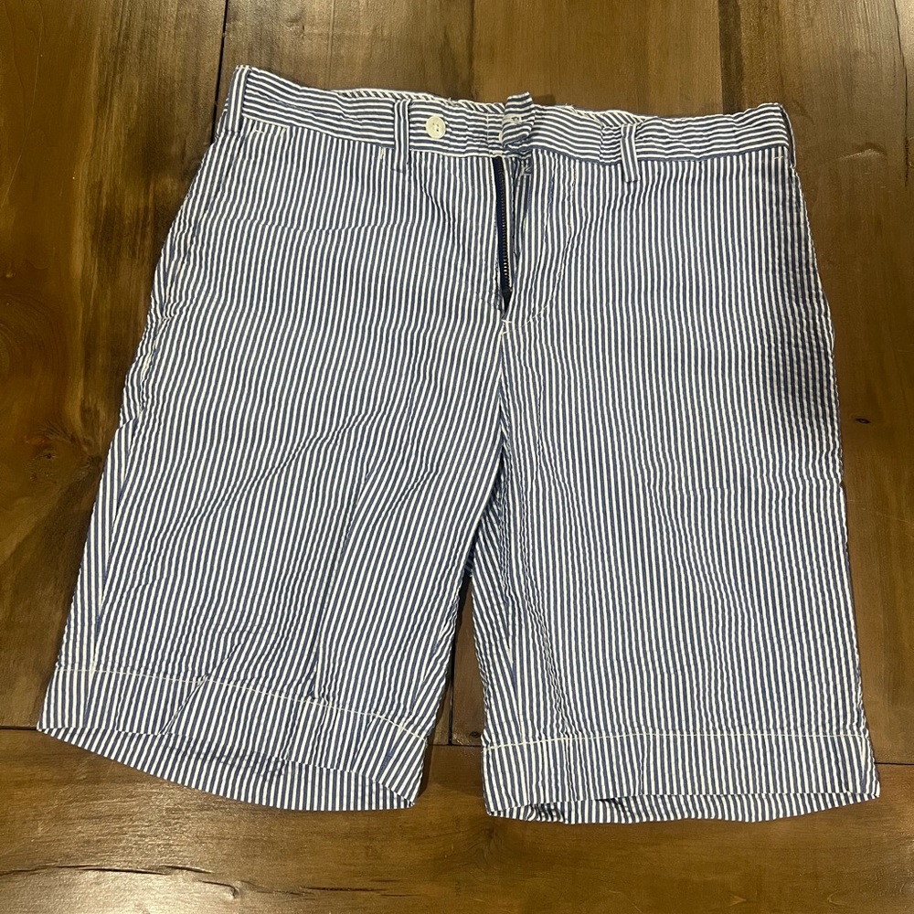 Polo Ralph Lauren Men’s Vintage Seersucker Shorts, Size 30, Blue/White Stripe